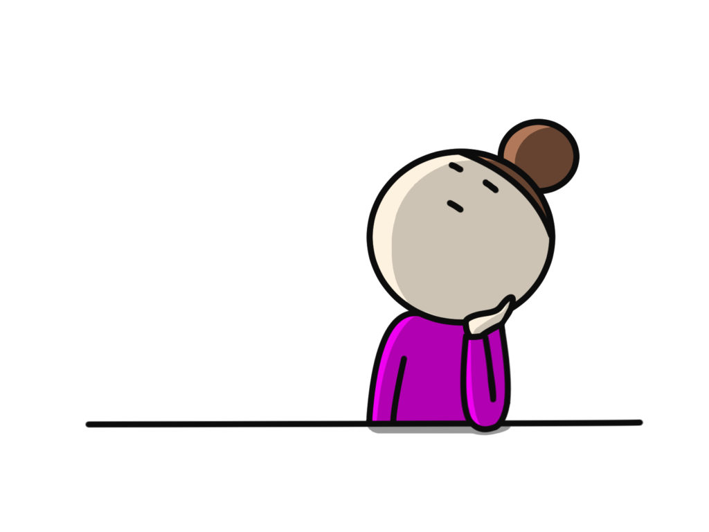 悩む女