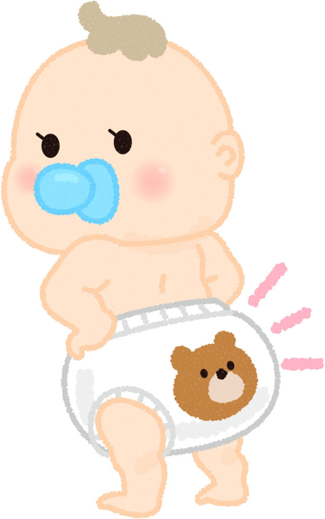 オムツを穿いてる赤ちゃん