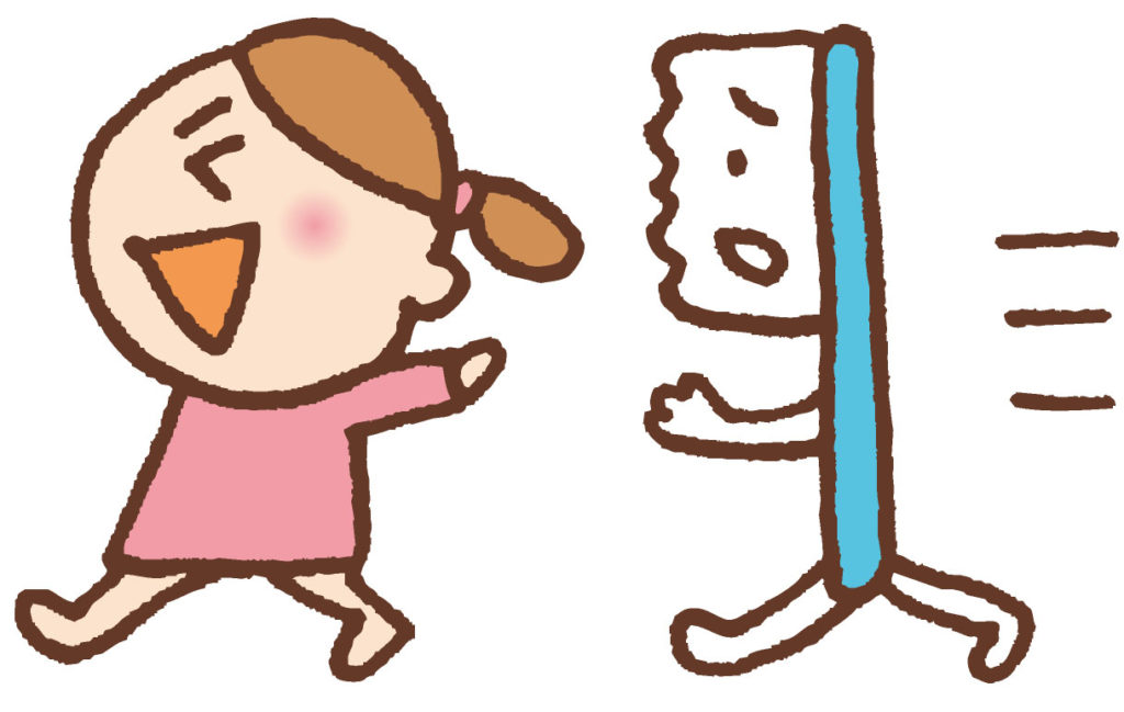 ハブラシと女の子