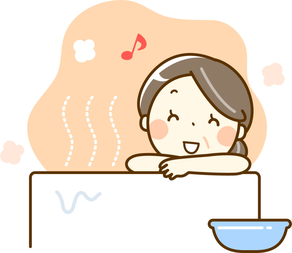 ゆっくりお風呂に入るママ